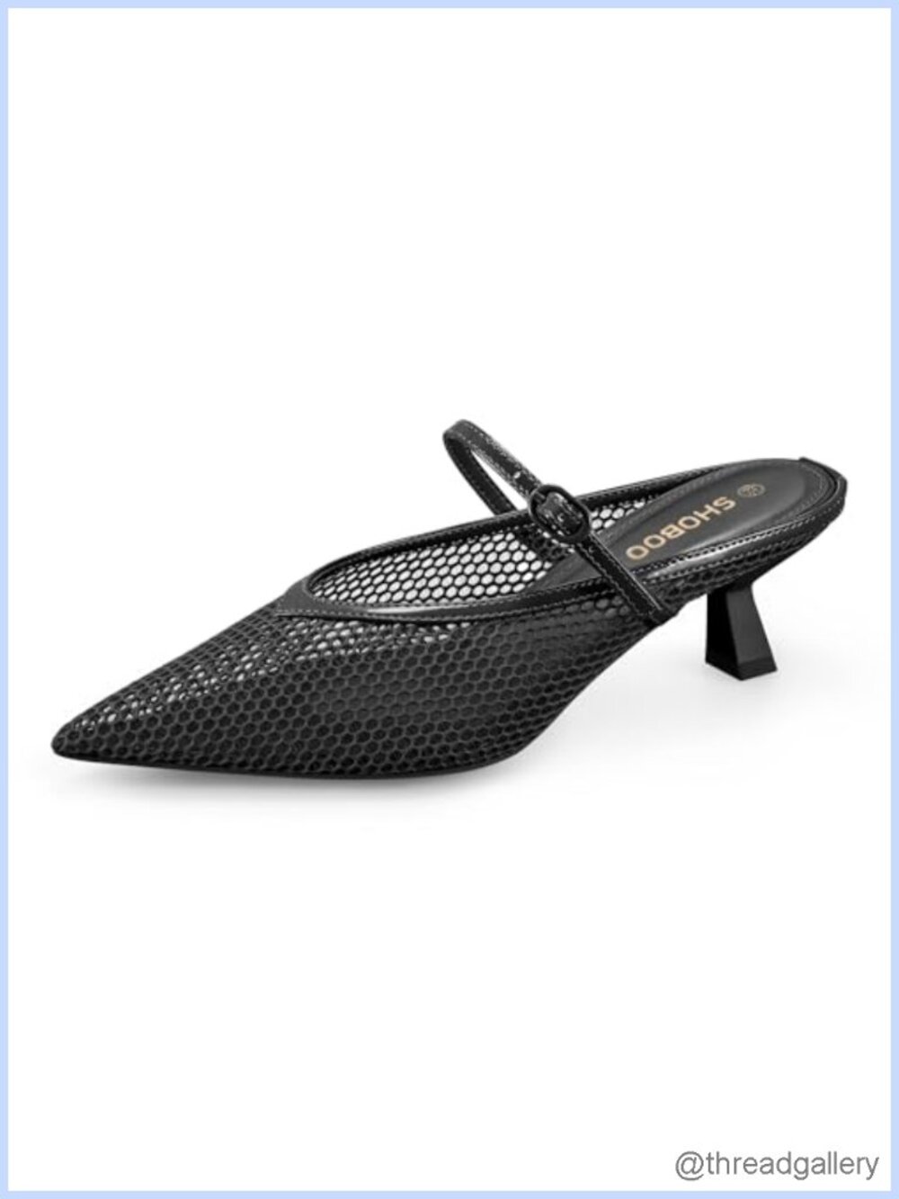 Women's Pointed Toe Kitten Heels Mesh Dress Sandals Slip On Pump Shoes with